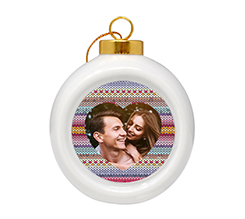 Pallina di Natale in ceramica Cuore multicolor