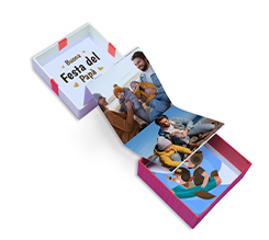Scatola a fisarmonica con foto e grafica Papà