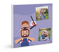 Orologio quadrato su tela Collage papà