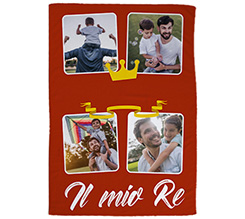 Coperta 220 x 150 cm grafica collage per il papà