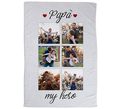 Coperta 220 x 150 cm grafica papa my hero con foto collage
