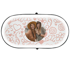 Parasole parabrezza personalizzato con foto e grafica cuori e fiori