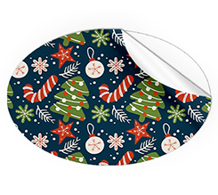 Adesivi ovali grandi pattern natalizio