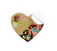 Adesivi cuore piccoli pigne natalizie