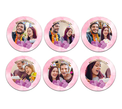 Calamite Rotonde Pack da 6 con foto e grafica palloncini compleanno