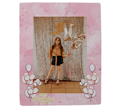 Puzzle Magnetico 24x19 con foto e grafica pink party