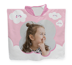 Poncho in spugna per bambina con immagine e grafica Nuvole