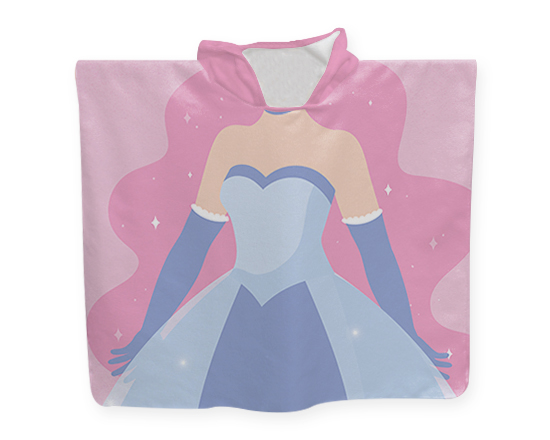 Poncho in spugna per bambina grafica Vestito Principessa