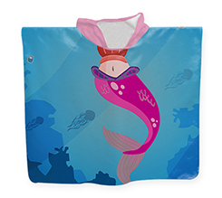 Poncho in spugna per bambina grafica Sirenetta