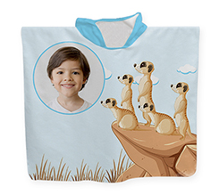 Poncho in spugna per bambino con foto e animaletti