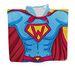 Poncho in spugna per bambino con supereroe