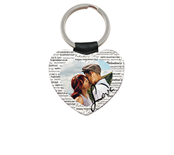 Portachiavi in pelle a forma di cuore grafica love