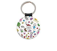 Portachiavi in pelle per maestra con disegni