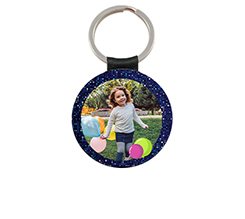 Portachiavi in pelle tondo grafica compleanno