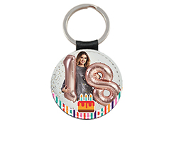 Portachiavi in pelle tondo grafica torta