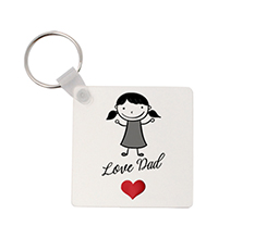 Portachiavi quadrato in masonite Love dad girl