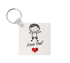 Portachiavi quadrato in masonite Love dad guy