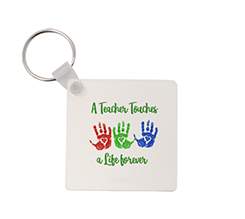 portachiavi quadrato in legno impronte