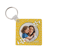 Portachiavi quadrato in masonite Margherite