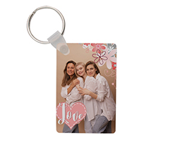 Portachiavi in Masonite Rettangolare Wood and flowers