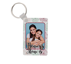 Portachiavi floreale con la tua foto per la mamma