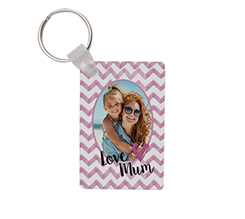 Portachiavi in masonite con grafica rosa