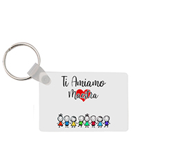 portachiavi rettangolare in legno maestra ti amiamo