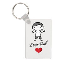 Portachiavi in Legno Rettangolare Love dad bimbo