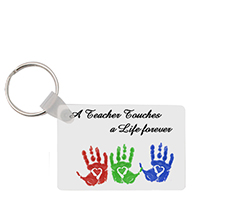 portachiavi rettangolare in legno impronte