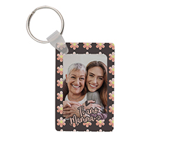 Portachiavi in masonite con grafica floreale per mamma