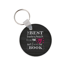 Portachiavi rotondo in legno con grafica best book