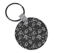 portachiavi rotondo in legno lavagna