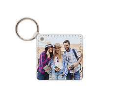 Portachiavi quadrato in pelle foto vacanze