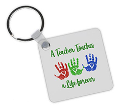 portachiavi quadrato in legno impronte