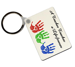 portachiavi rettangolare in legno impronte per maestre