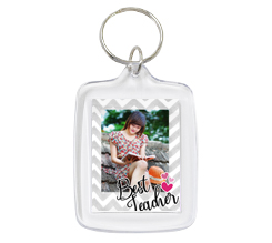 portachiavi rettangolare in plastica best teacher