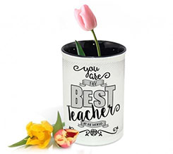 portafiori per maestre con grafica best teacher