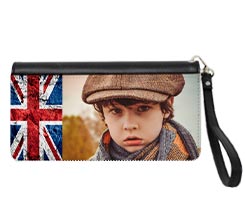 portafoglio personalizzato in pelle modello deluxe confoto e grafica con bandiera inglese