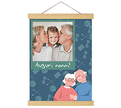Poster con supporti in legno Auguri nonni