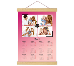Poster con supporti in legno Calendario 4 riquadri