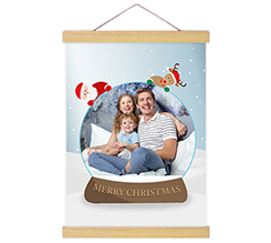 Poster con supporti in legno Palla di neve Natale