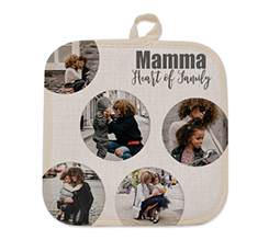 Presina con foto in juta con grafica mamma 5 foto