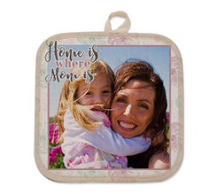 Presina con foto in juta con grafica home mum flowers