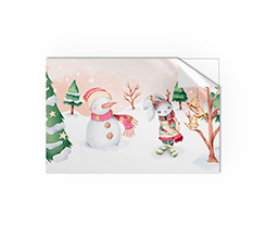Adesivi rettangolari piccoli pupazzo di neve
