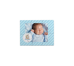 Puzzle magnetici rettangolari grafica nascita con foto