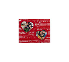 Puzzle magnetico con foto e grafica rossa e scritte bianche