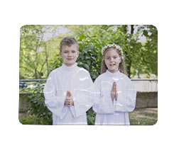 Puzzle magnetico con foto per invito prima comunione