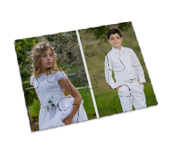 Puzzle collage come invito prima comunione