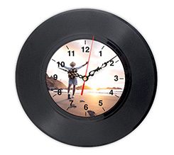 Orologio da parete in vinile Quadrante numeri neri