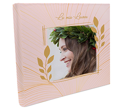 Album quadrato la mia laurea e foglie alloro